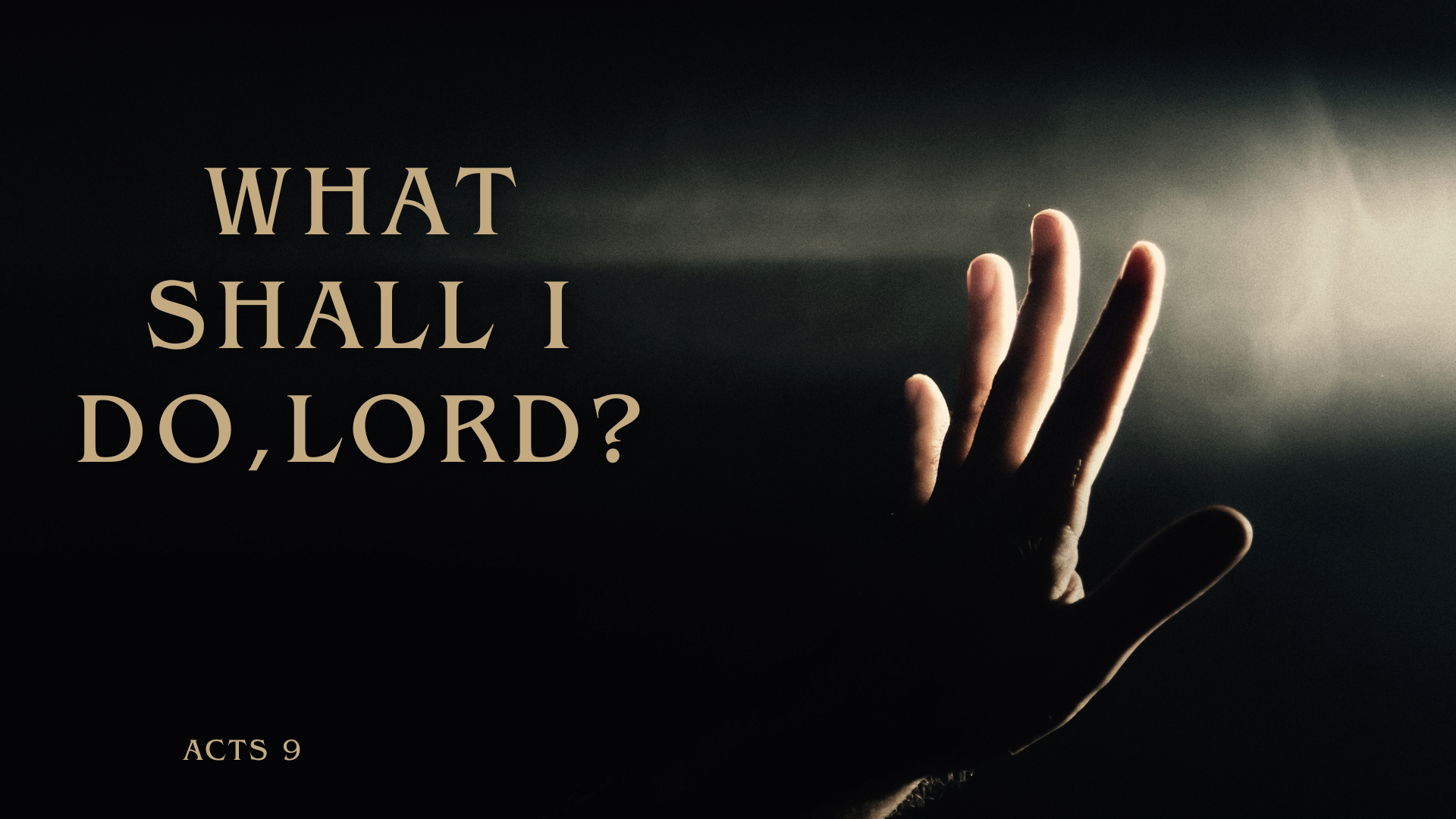 What Shall I Do, Lord?