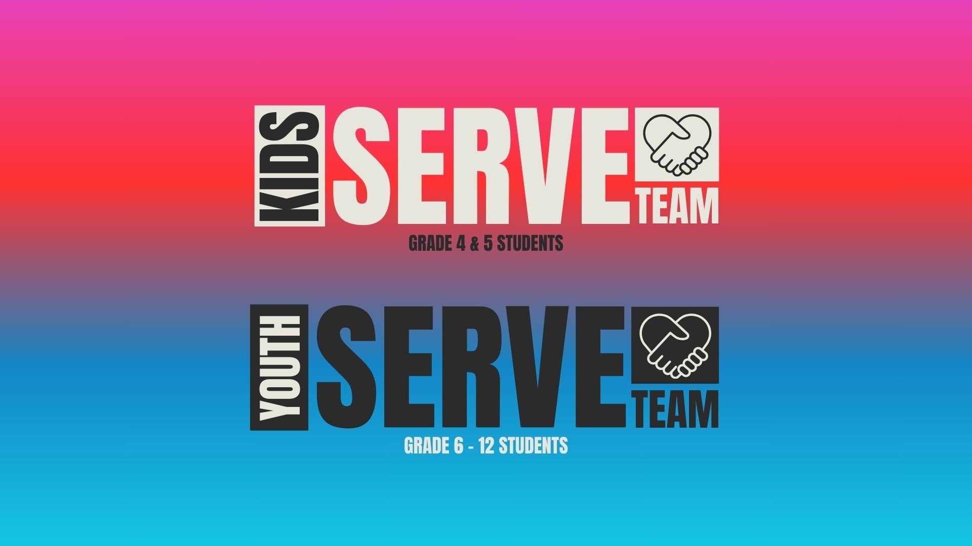 Kids & Youth Serve Teams (Grade 4 - 12)