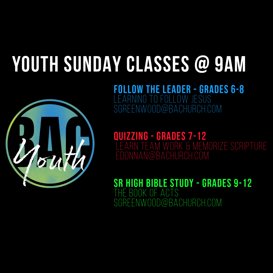 Sunday Morning Youth Classes