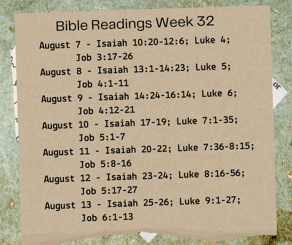 2023 Bible Plan - Week 32
