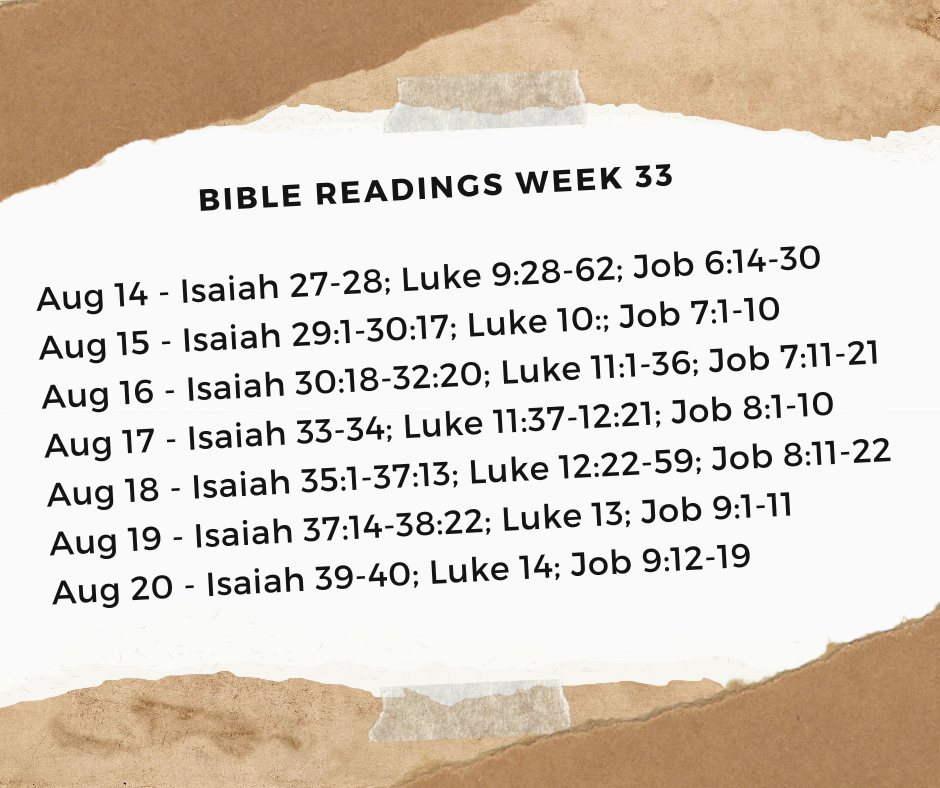 2023 Bible Plan - Week 33