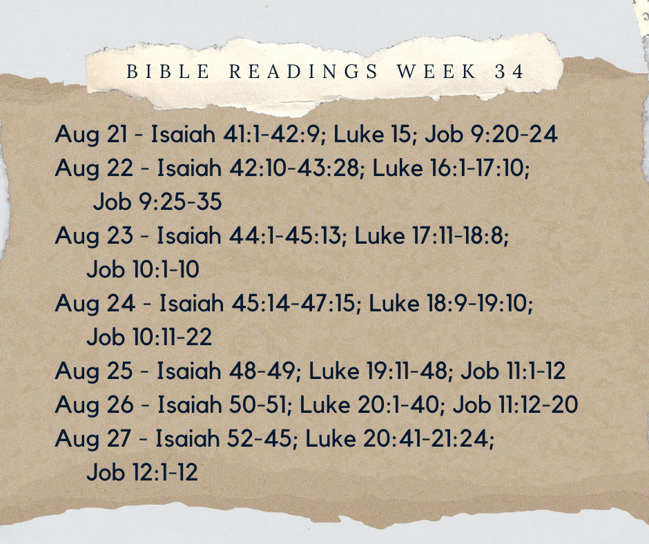 2023 Bible Plan - Week 34
