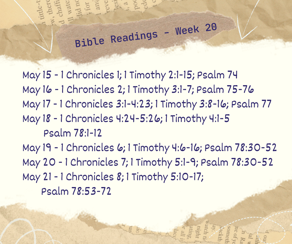 2023 Bible Plan - Week 20