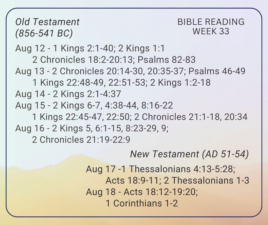 2024 Bible Plan - Week 33