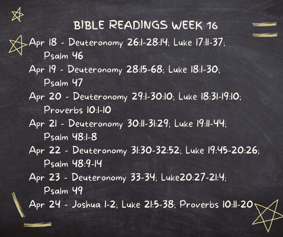 Bible Readings Week 16