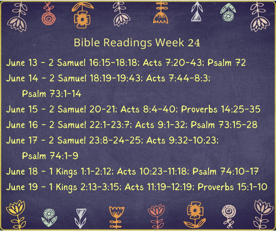 Bible Reading Week 24