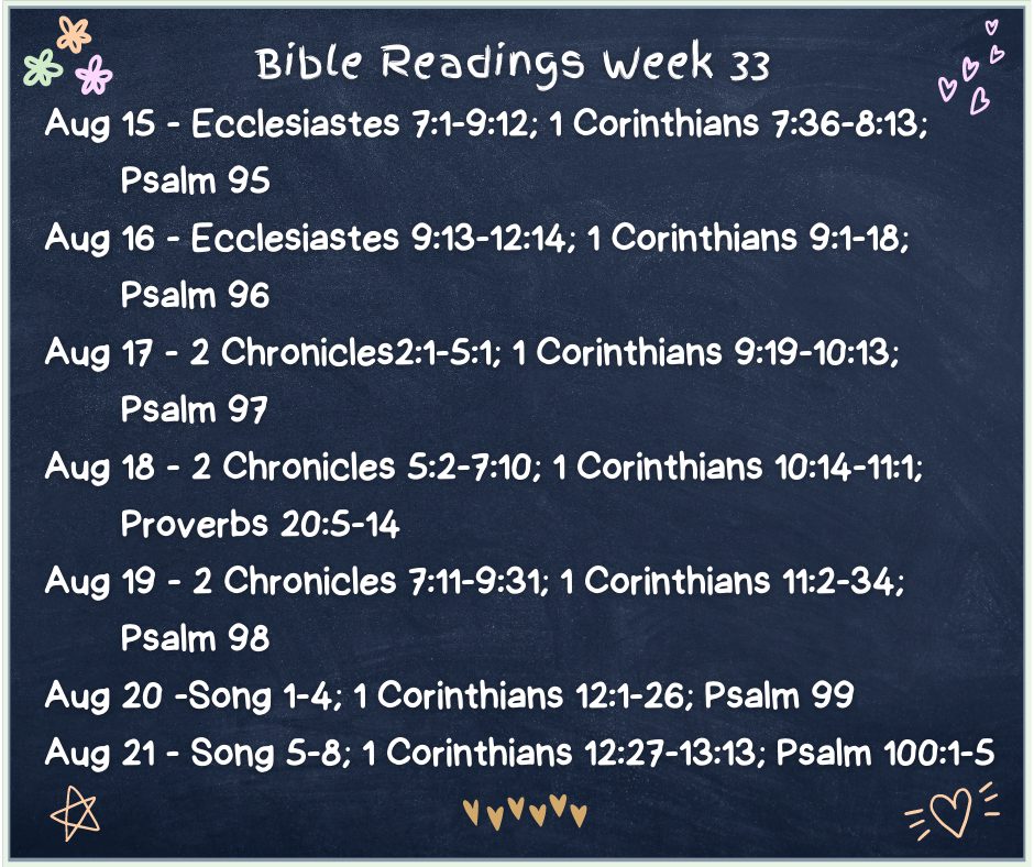 Bible Readings Week 33