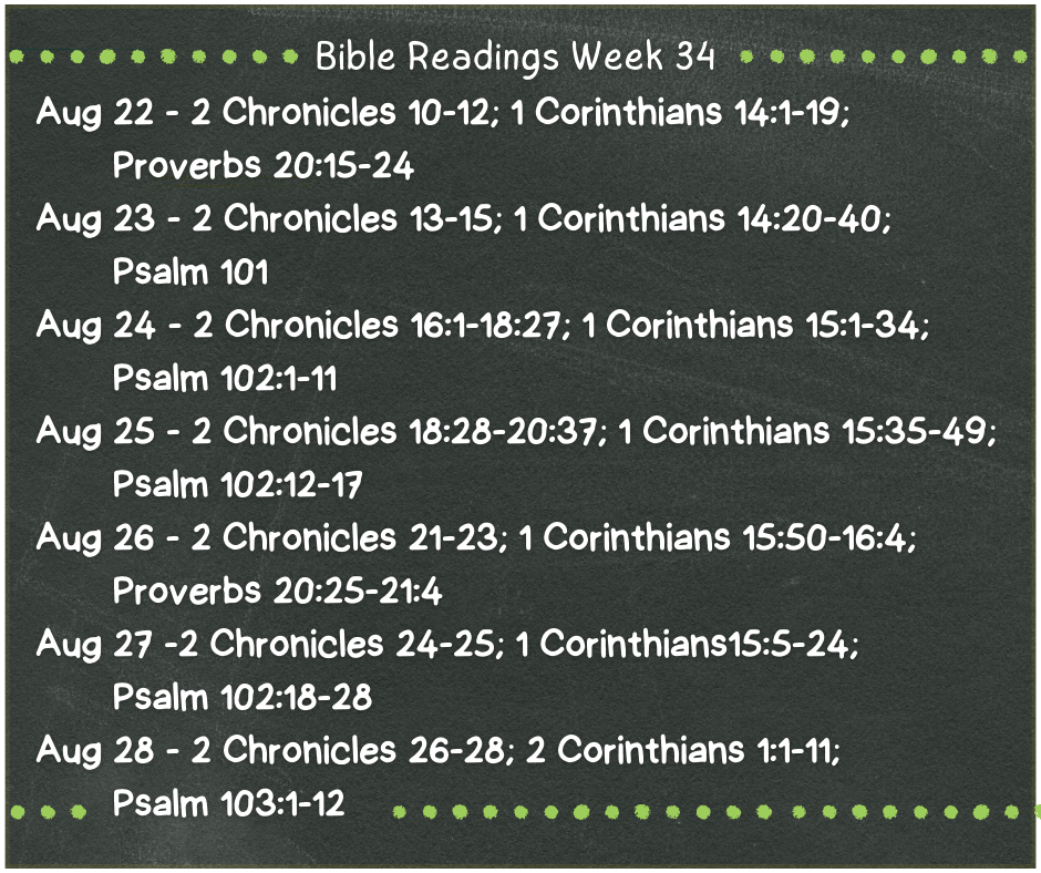 Bible Readings Week 34