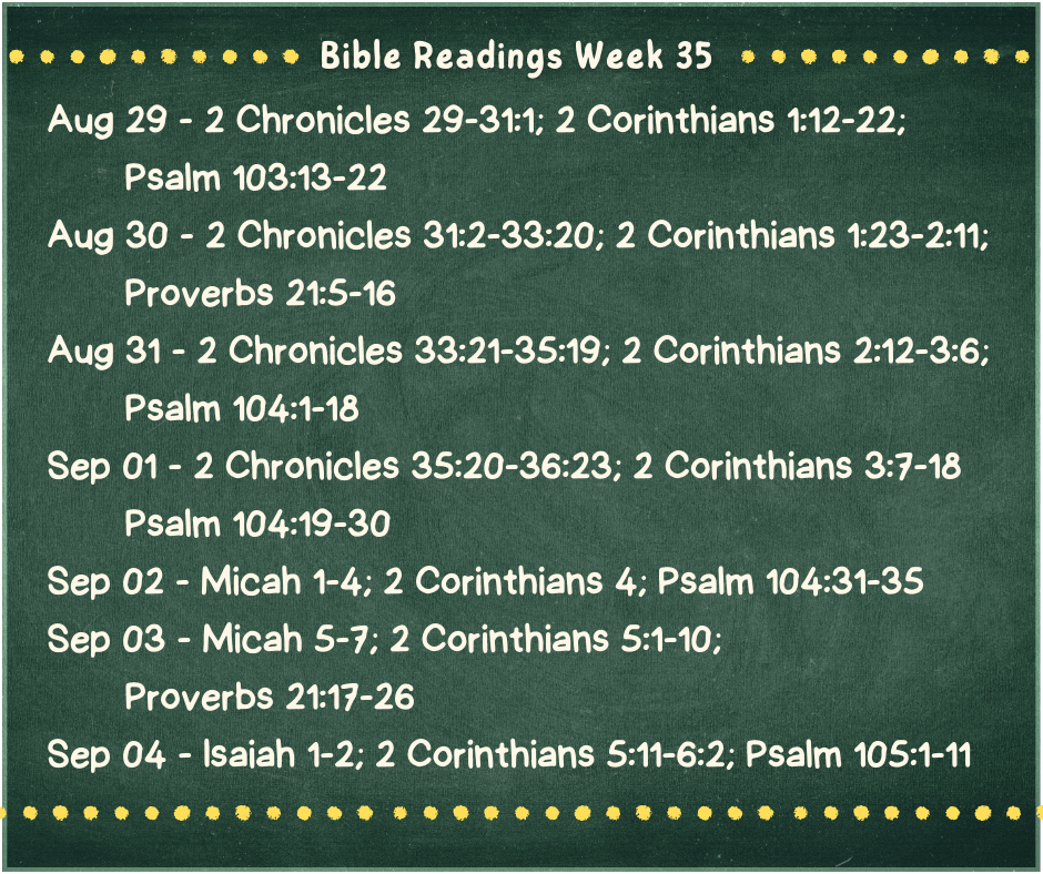 Bible Readings Week 35