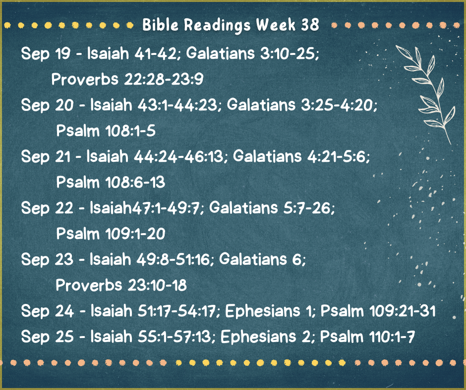 Bible Reading Week 38