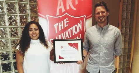 Salvation Army employees accept the Pathway of Hope Best Practice Ministry Unit Award