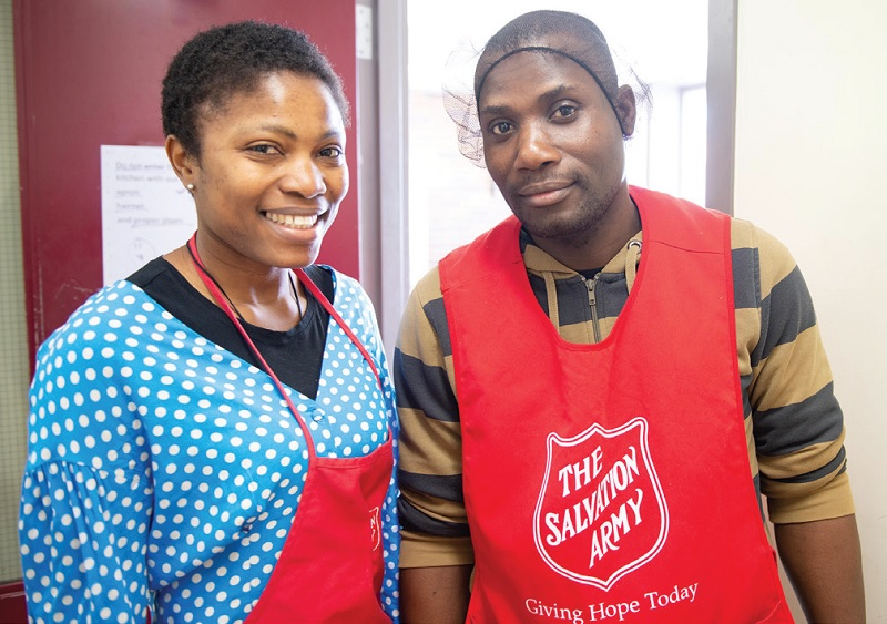 Blessing and Samuel at The Salvation Army's 614 Corps in Toronto