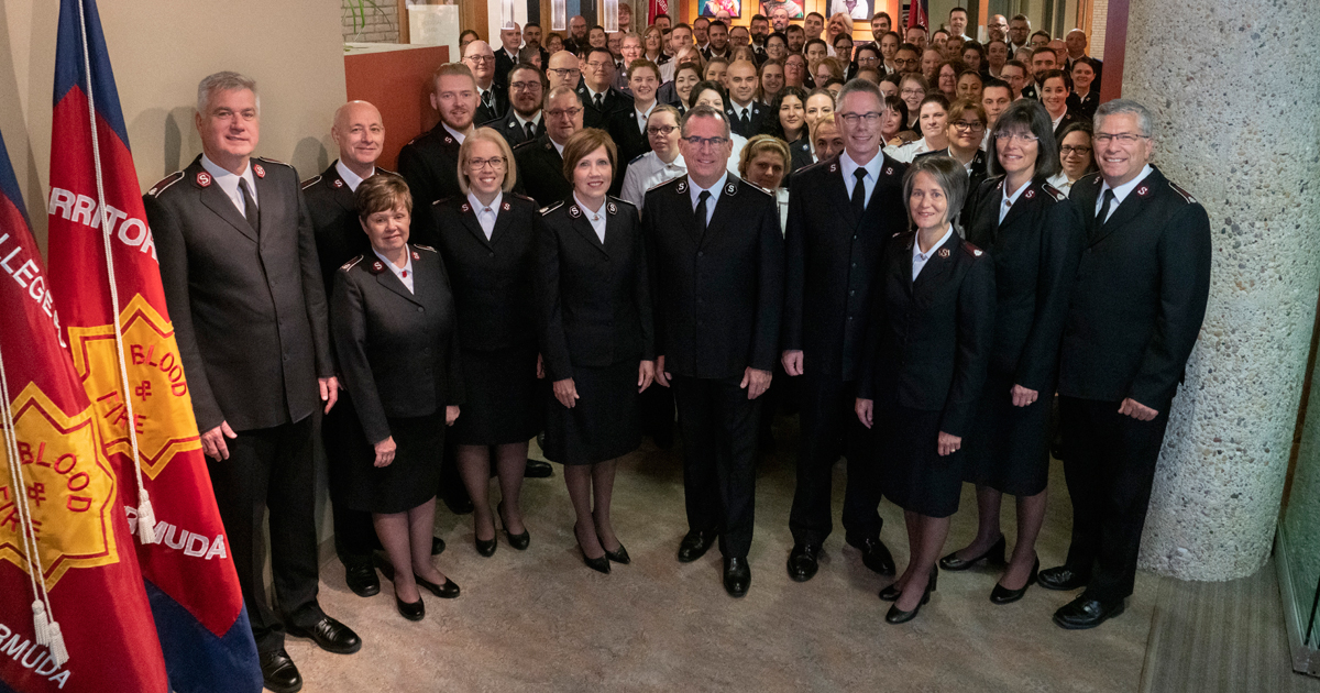 Salvationists attend an in-person Officership Information Weekend in 2019