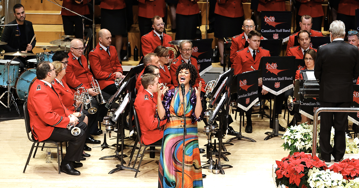 Measha Brueggergosman-Lee sings with the Canadian Staff Band and Canadian Staff Songsters