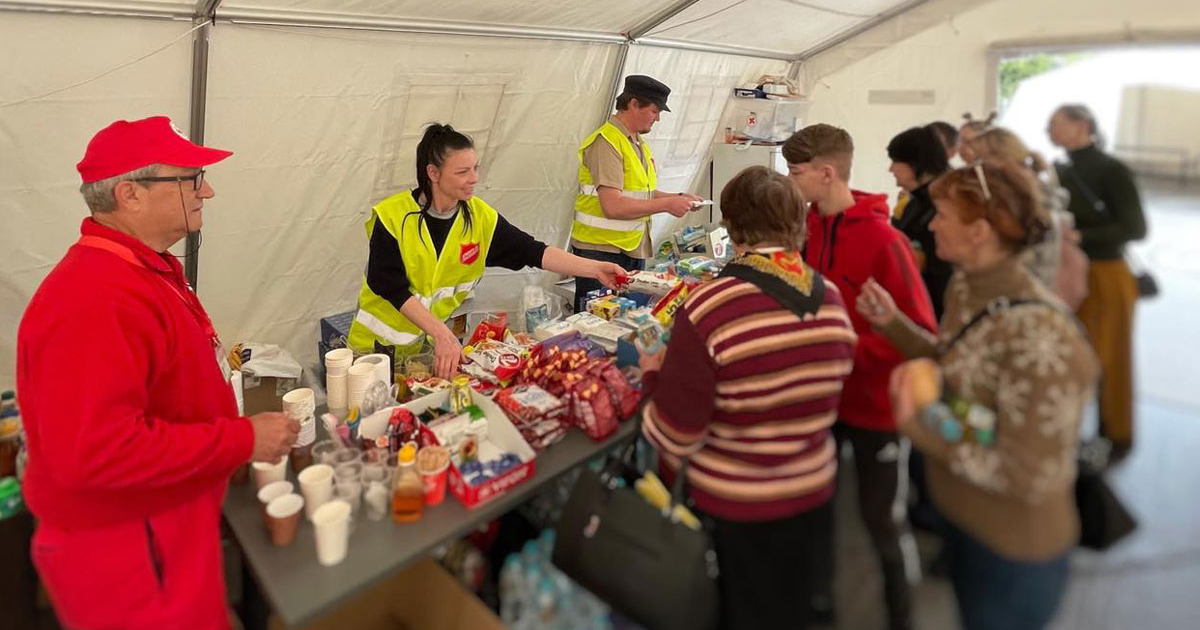 In Bulgaria, The Salvation Army helps refugees with food packages
