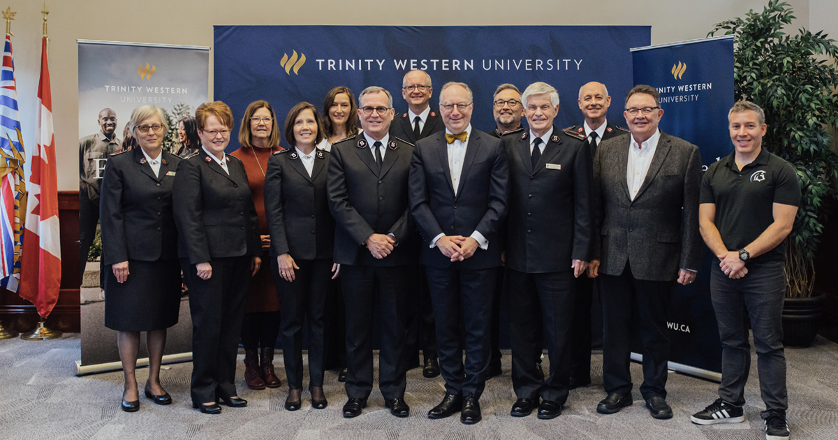 Representatives from Trinity Western University and The Salvation Army meet to explore new ways for the organizations to partner