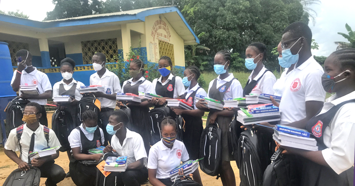 Students in Liberia receive school supplies