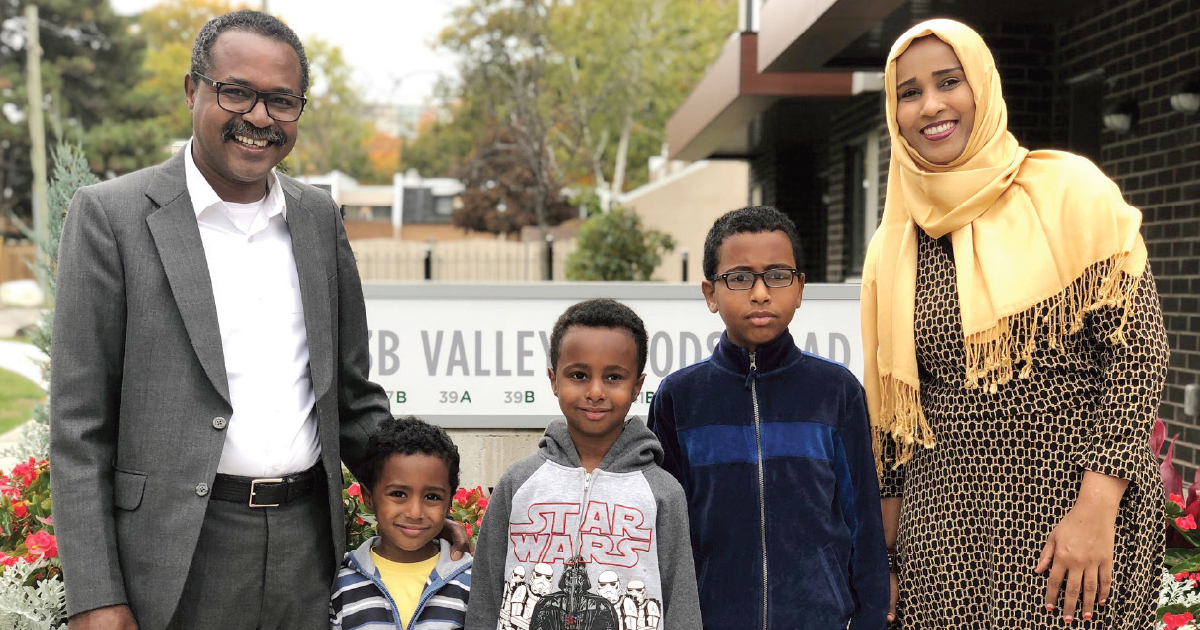 Tariq Duffuaa (left), pictured here with his wife, Areej Adam, and their children
